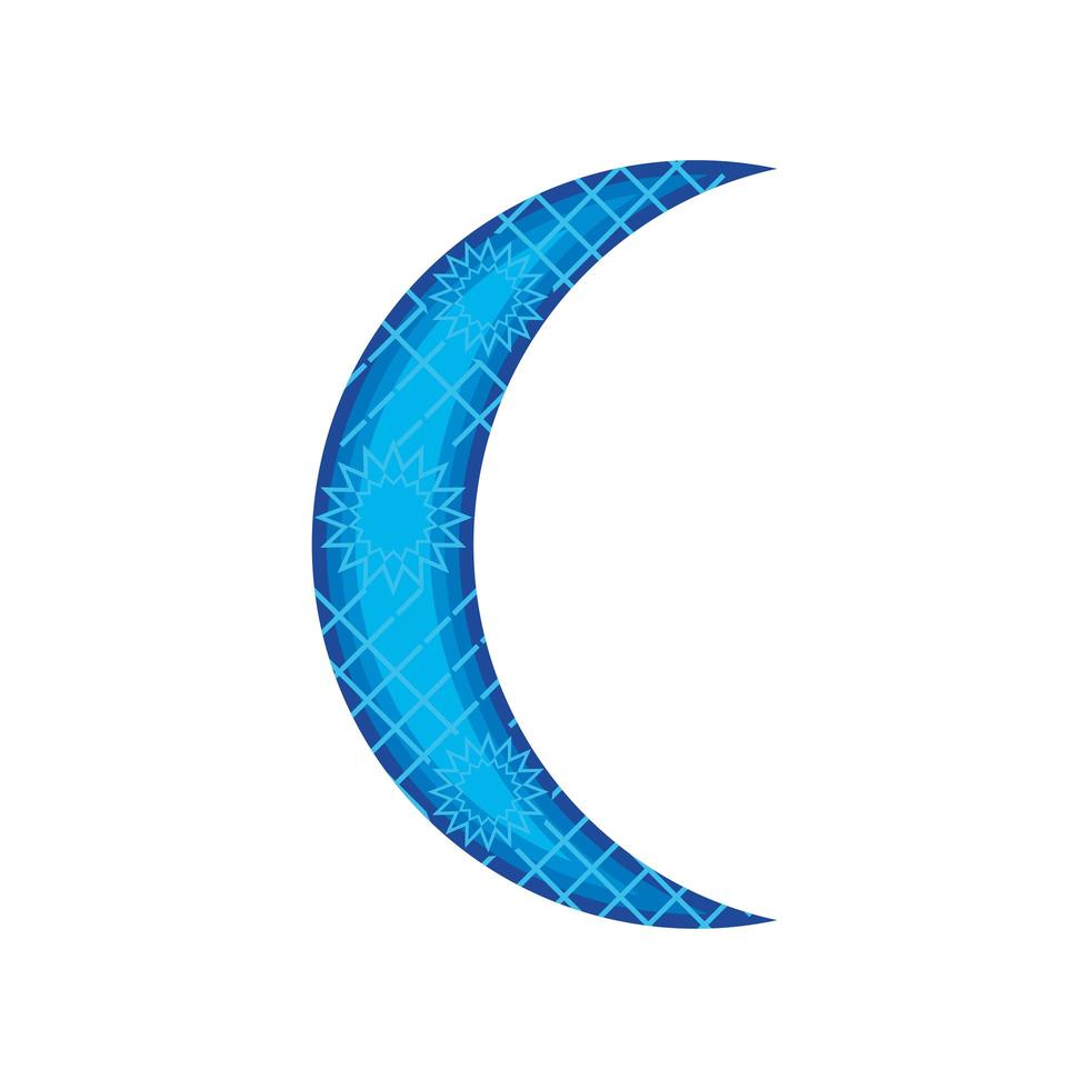 blue half moon vector