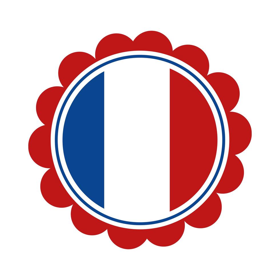etiqueta de la bandera de francia vector