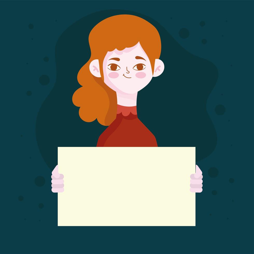 girl with placard vector