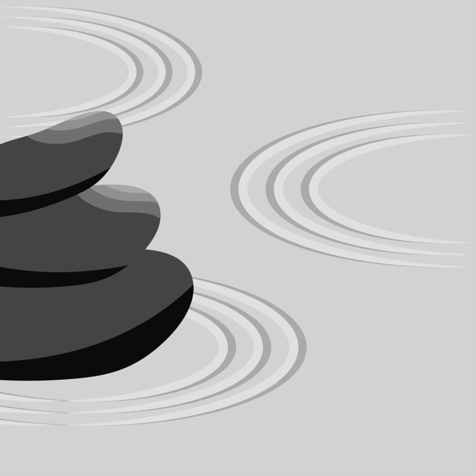 zen garden black stones vector