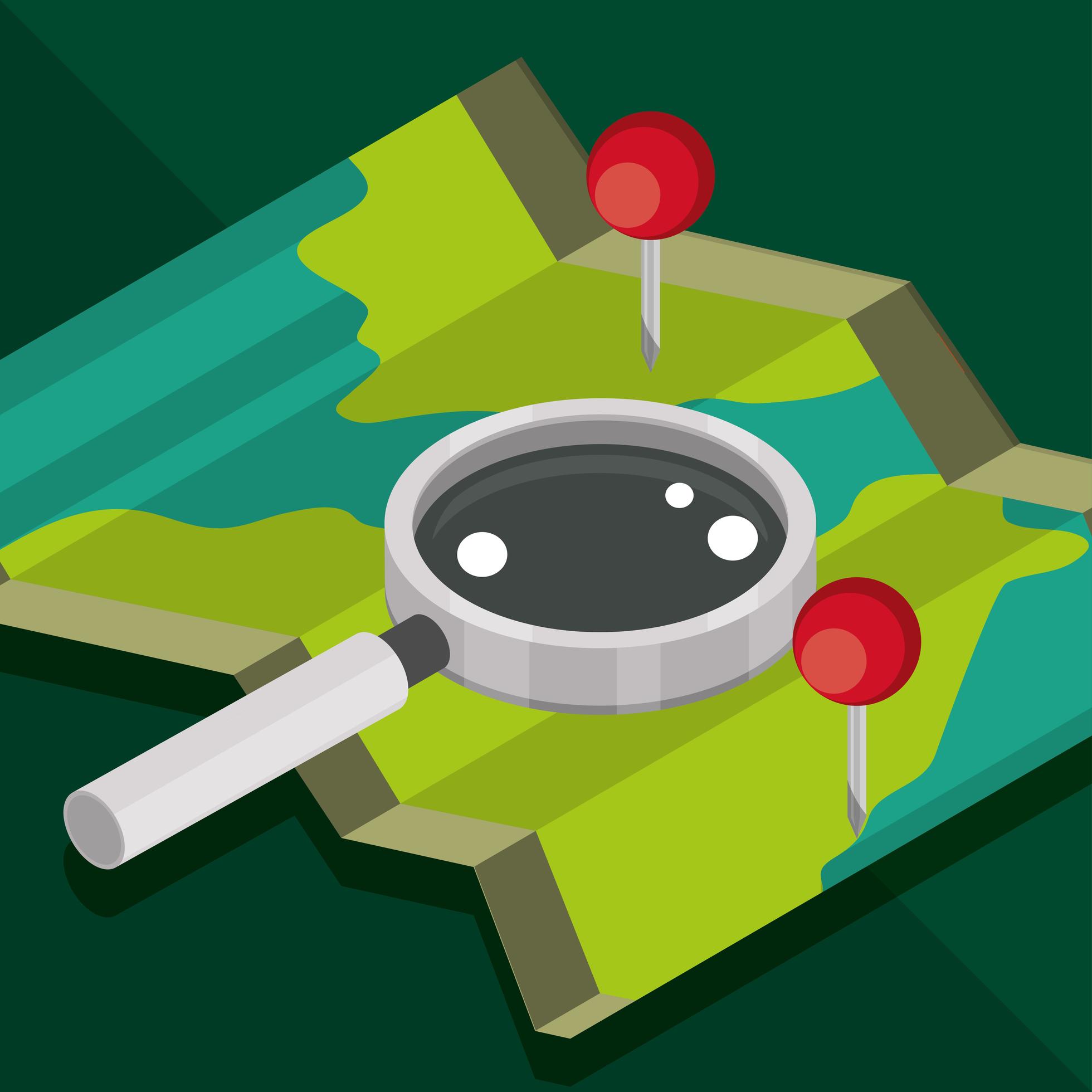 R Map Magnifier map magnifier and pointers 3718862 Vector Art at Vecteezy