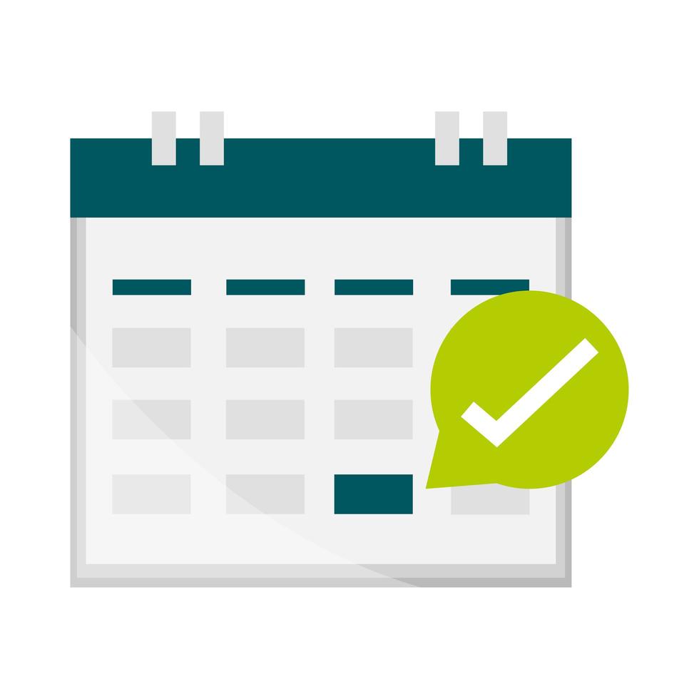 calendar check mark date vector