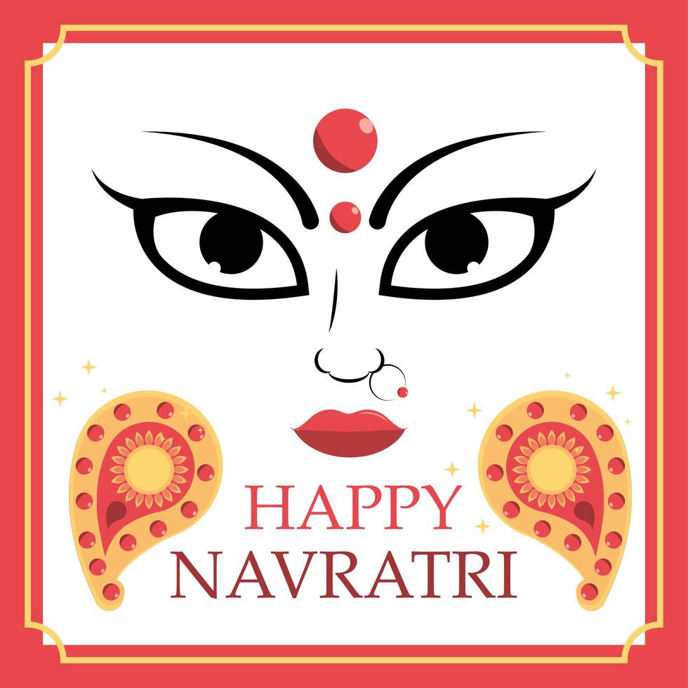 tarjeta de felicitación feliz navratri vector