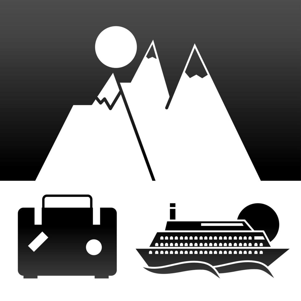 travel and vacation icons vector