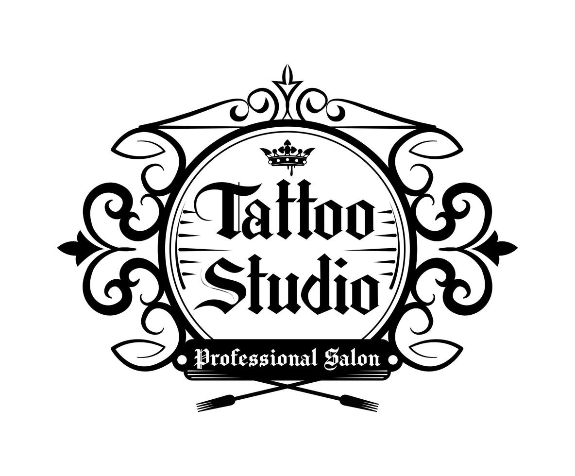 insignia de estudio de tatuajes vector