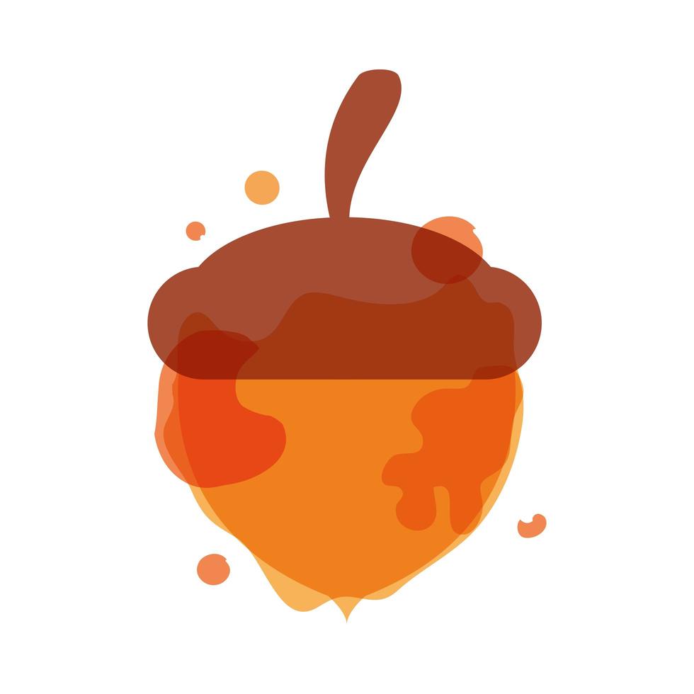 acorn nut flat icon vector