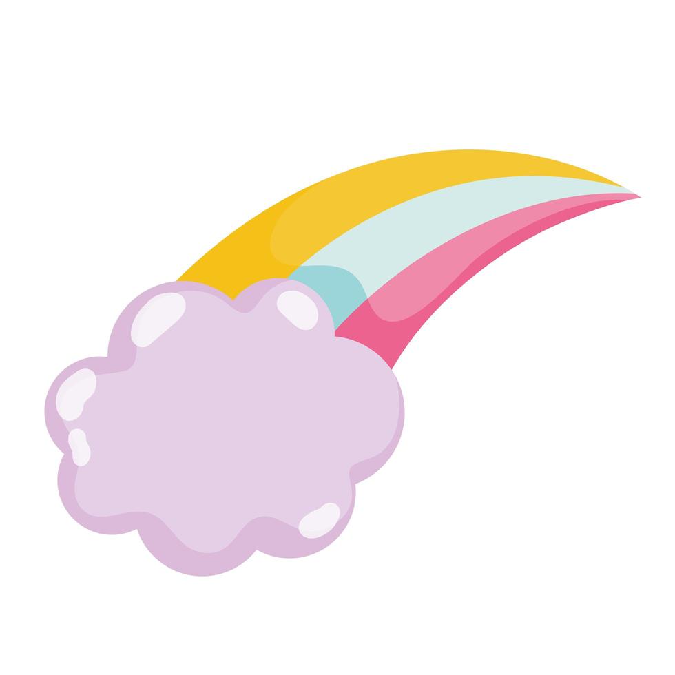 rainbow cloud sky weather vector