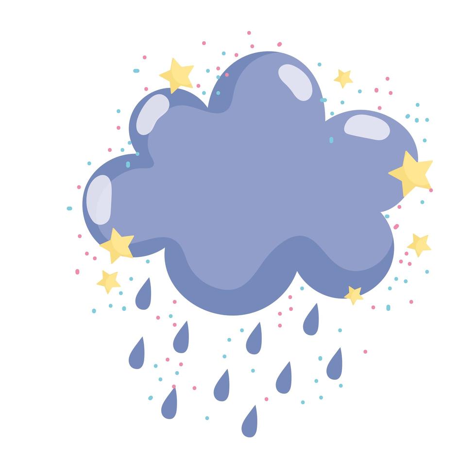 nube de lluvia clima lindo vector