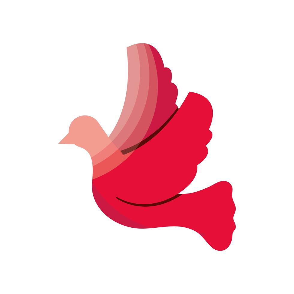 paloma roja volando vector