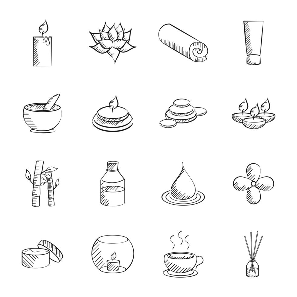 iconos de terapia de spa vector