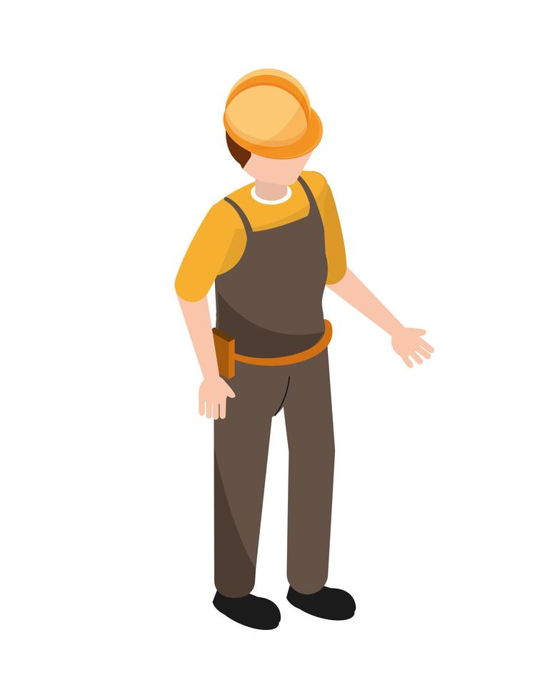 trabajador hombre isometrico vector