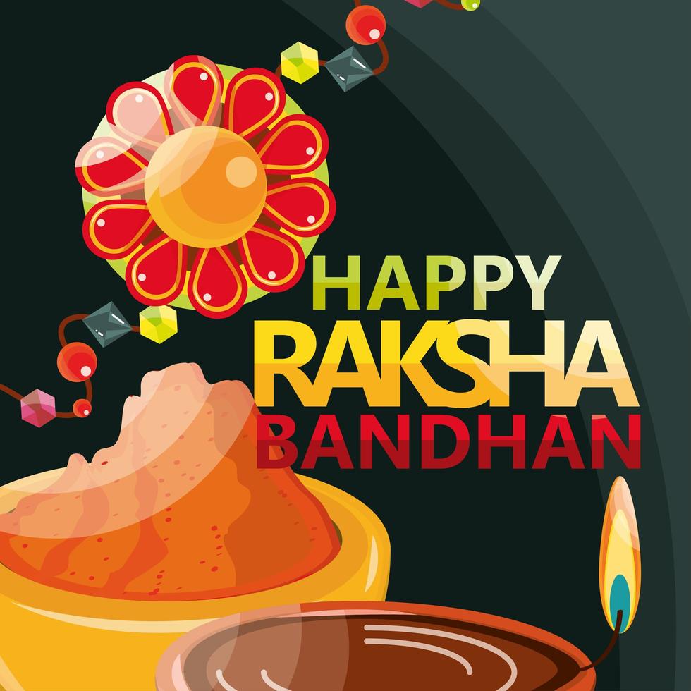 happy raksha bandhan card vector