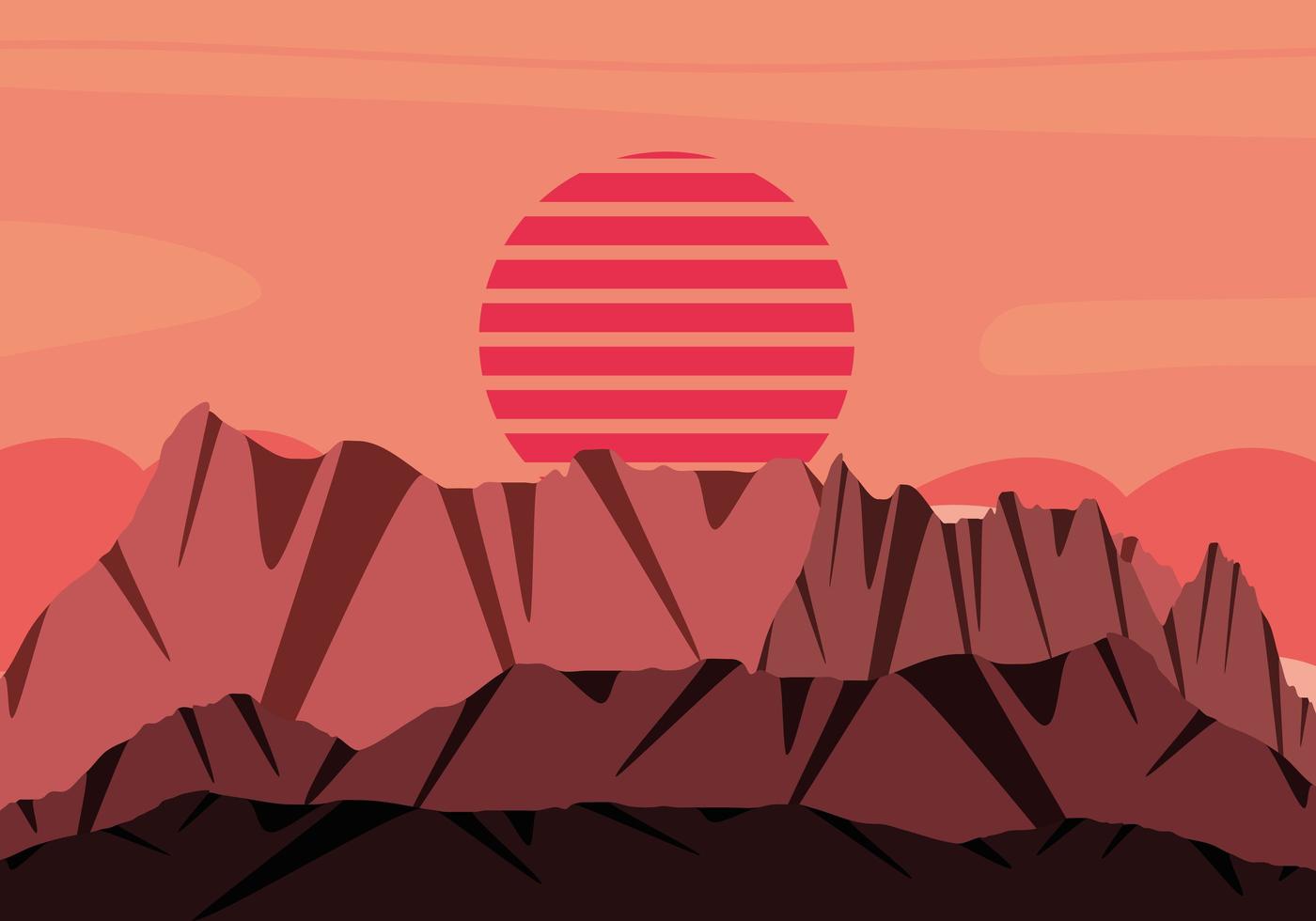 landscape abstract sun vector