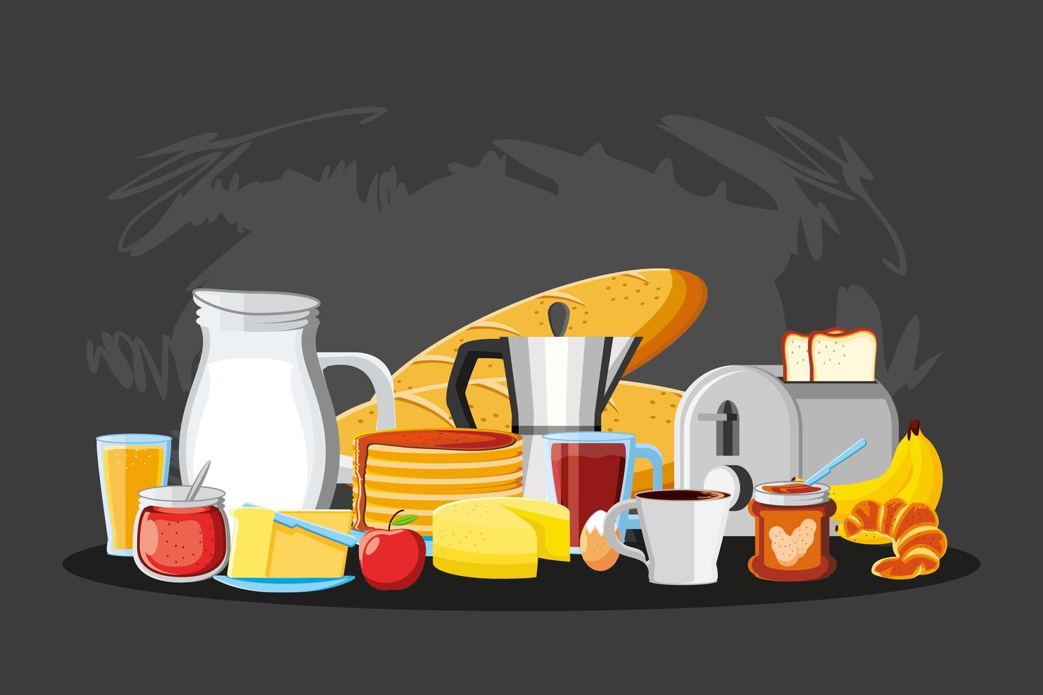 breakfast morning food vector