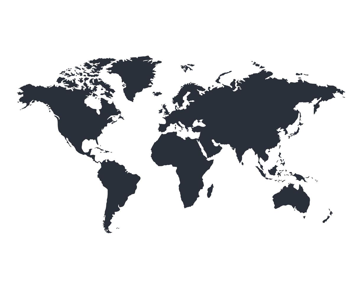 silueta del mapa del mundo vector