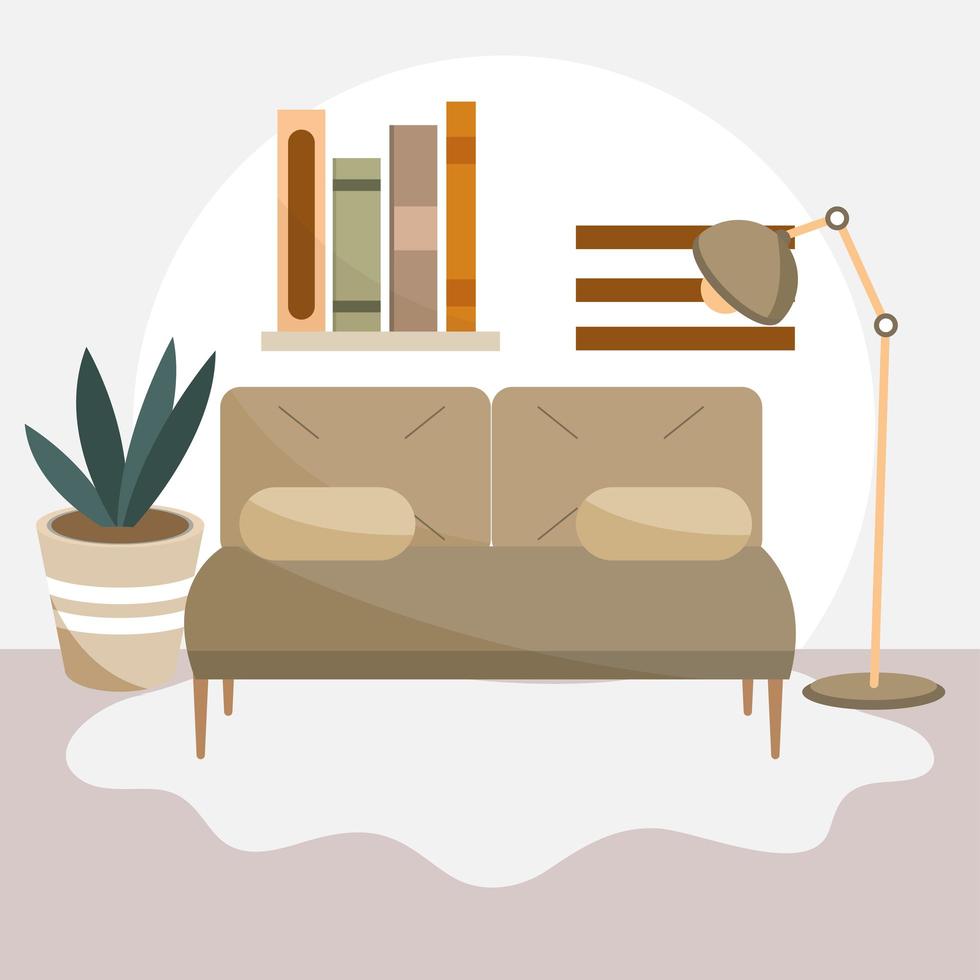 room interior sofa vector