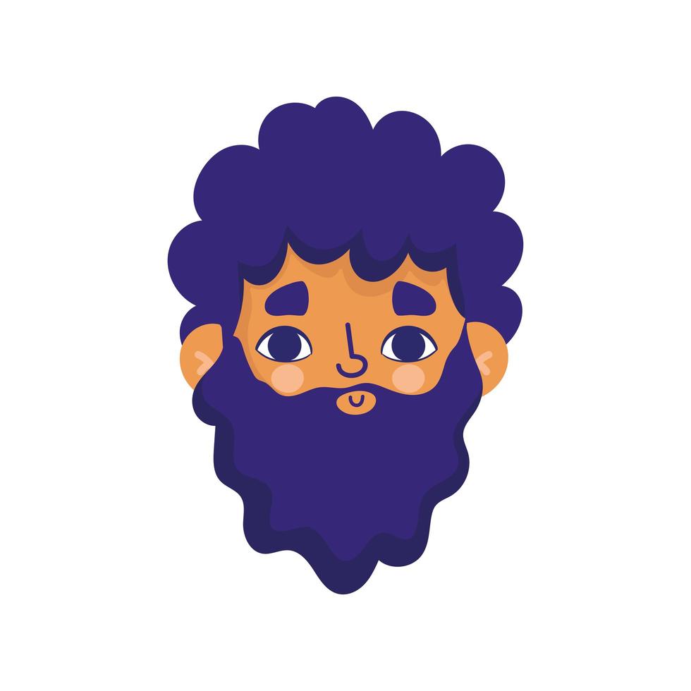 cara de hombre afro vector