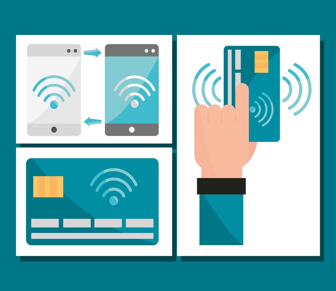 nfc technology set vector