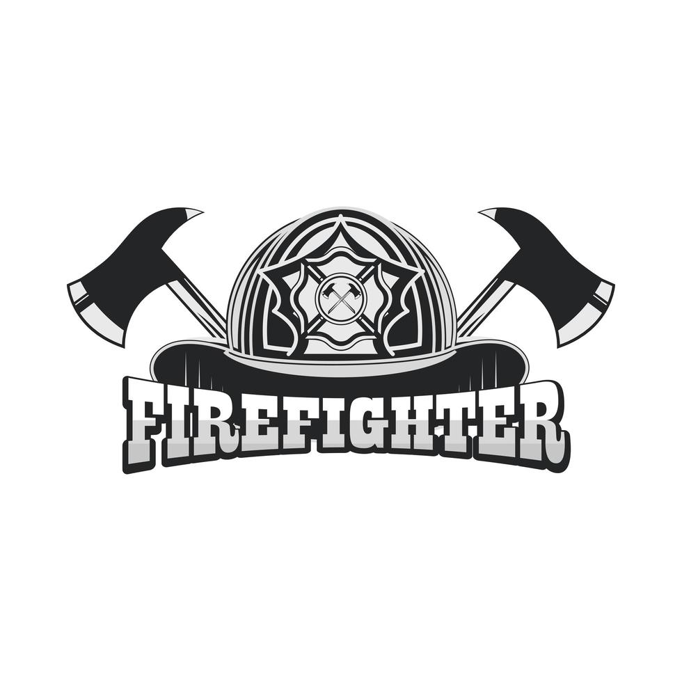 firefighter axes badge vector