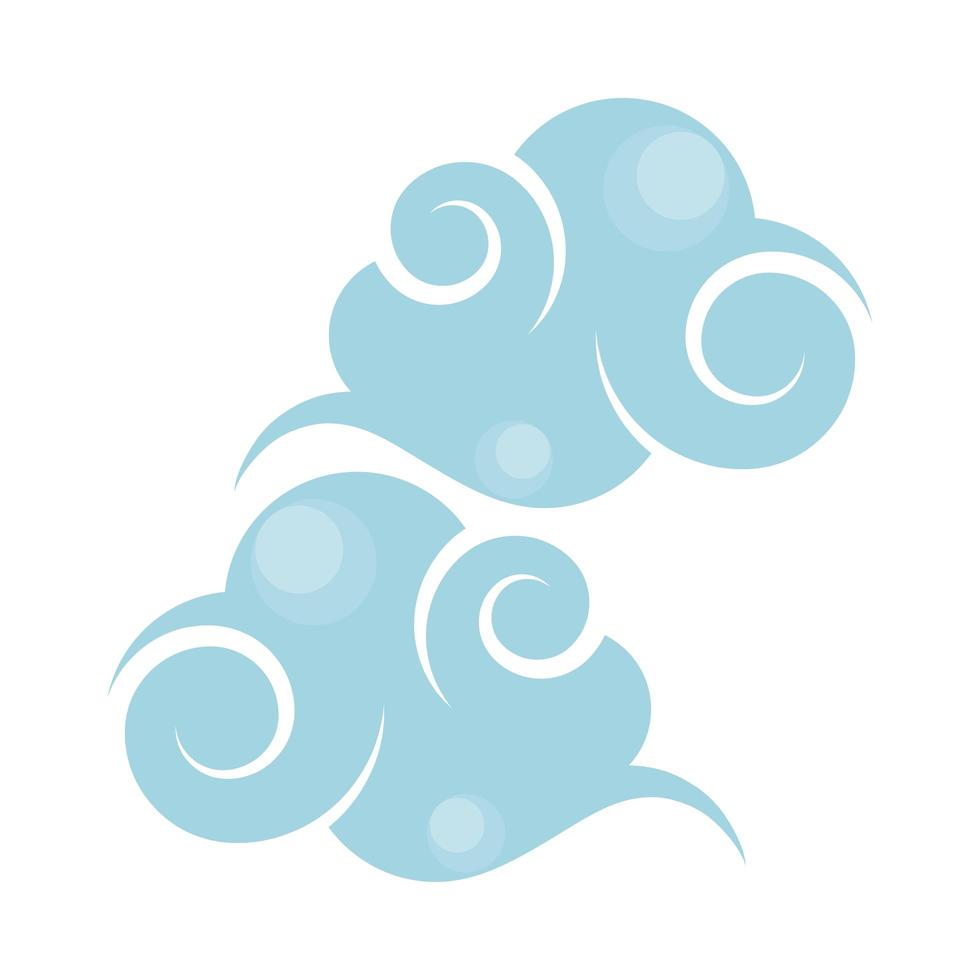 asian clouds cartoon vector