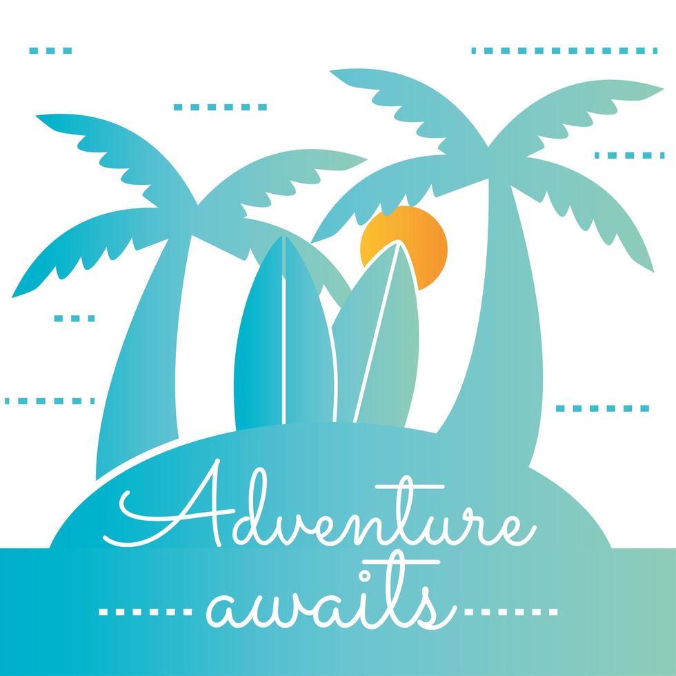poster adventure awaits vector