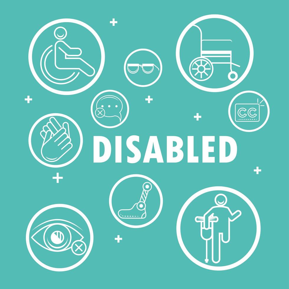 disabled symbols icons vector