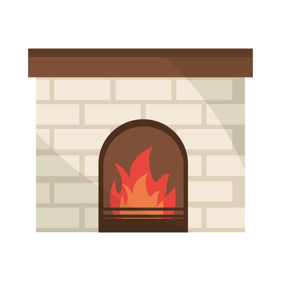 chimney with fire vector