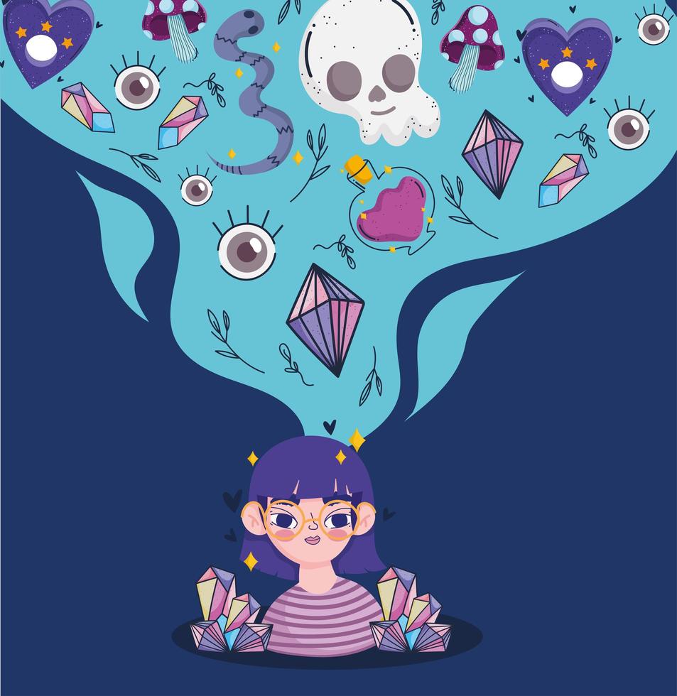 magical girl sorcery vector