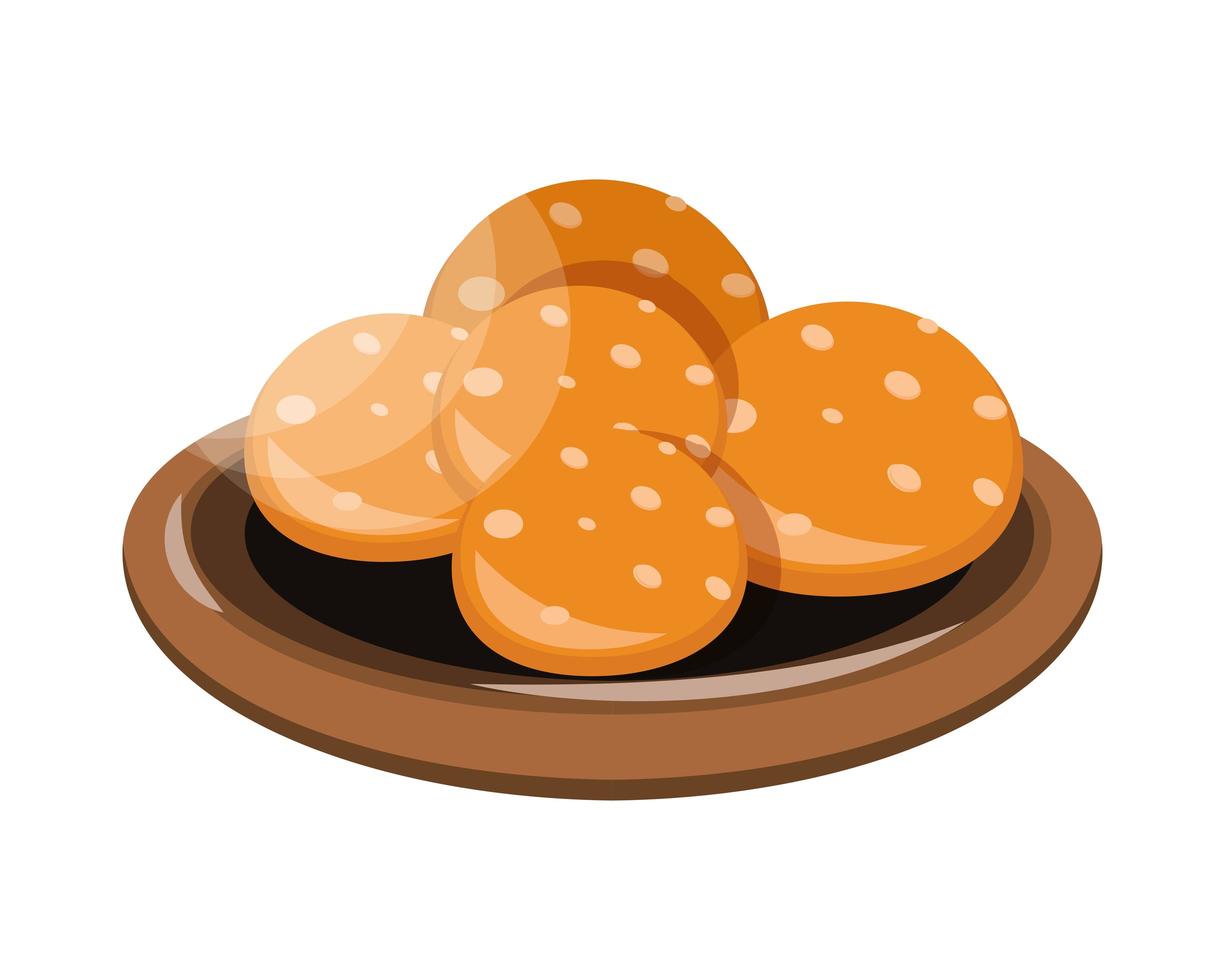 cookies on dish vector