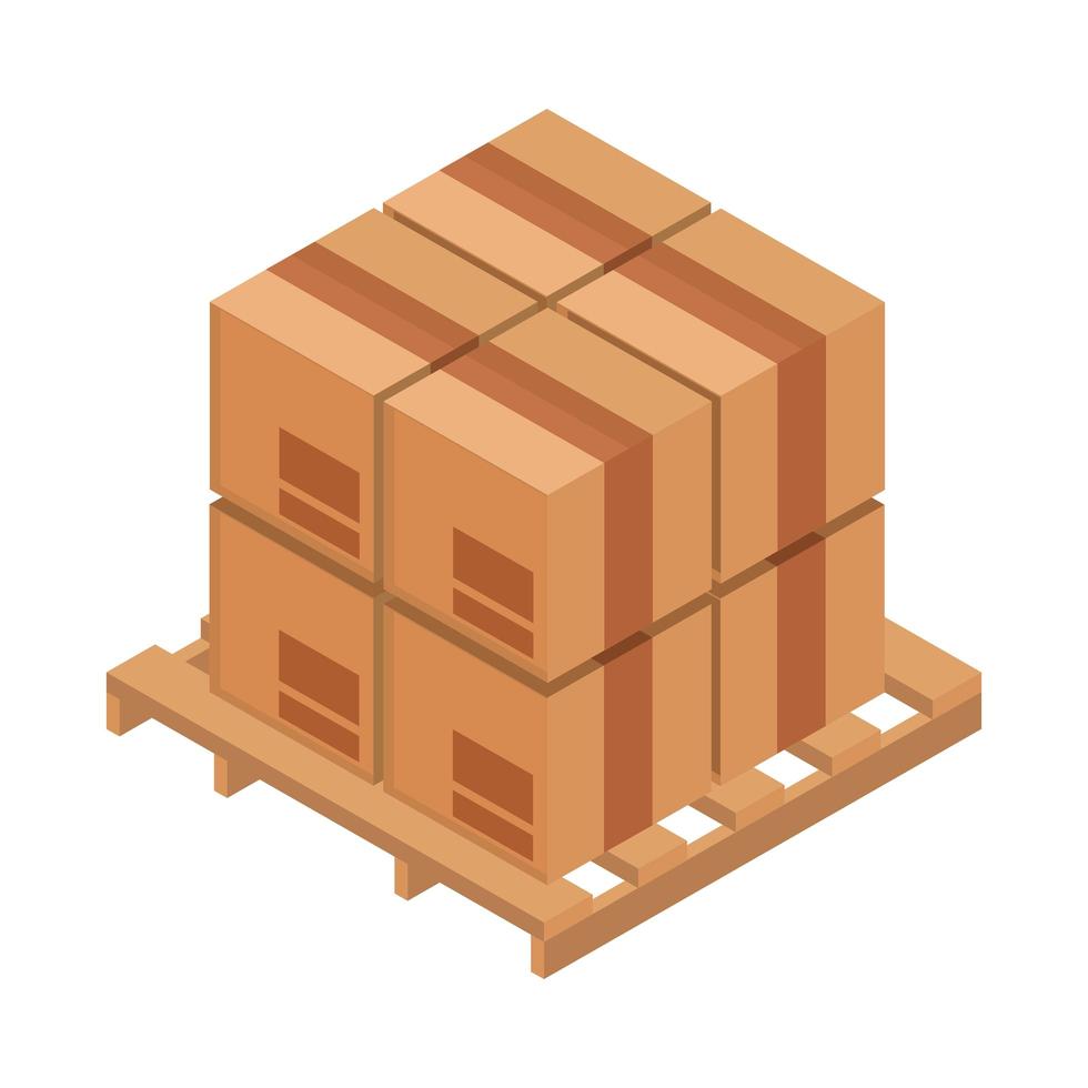 cajas de madera en palet vector