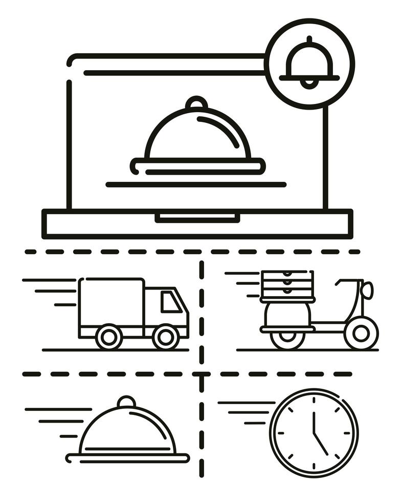 food delivery set vector