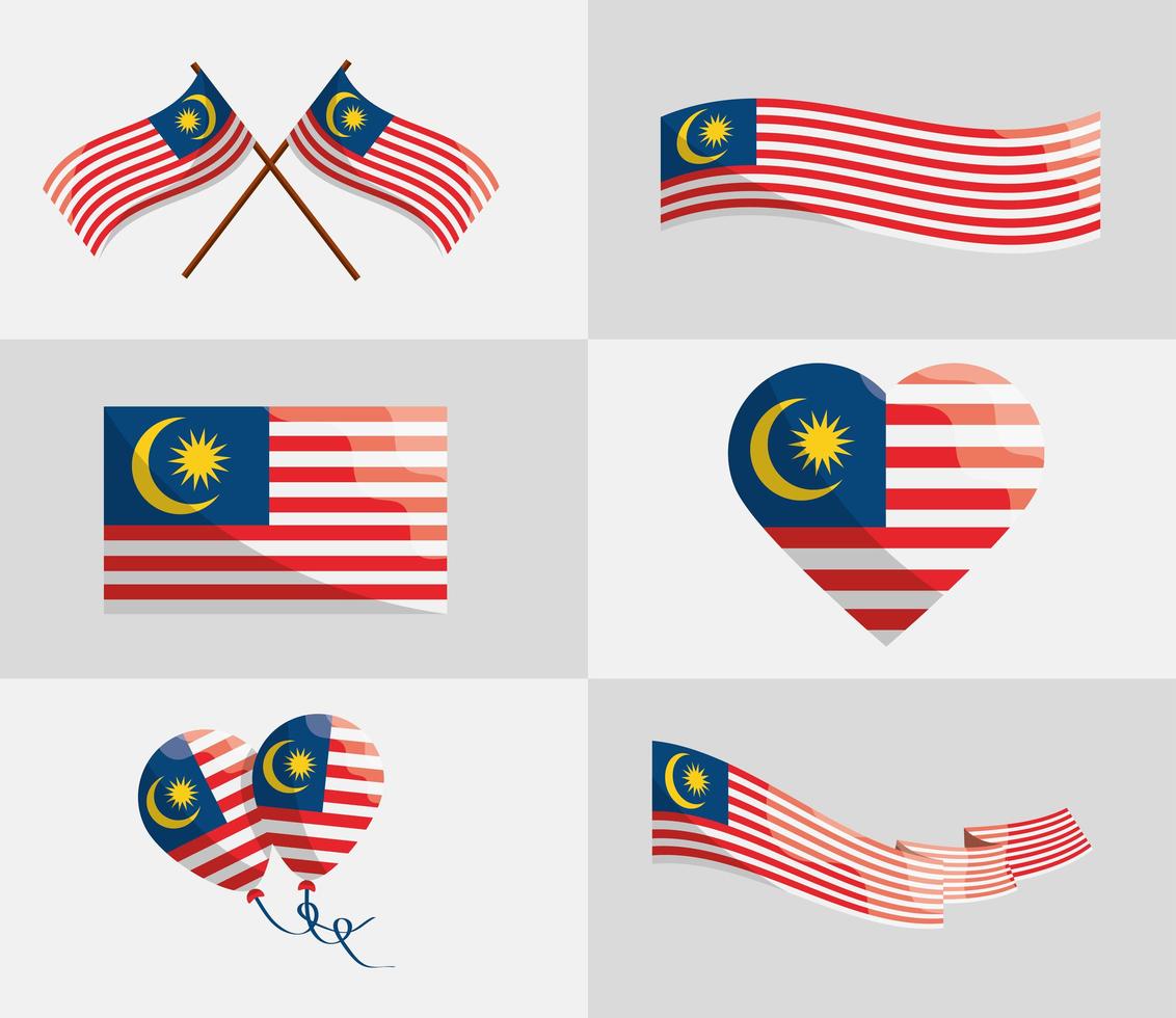 banderas de malasia del país vector