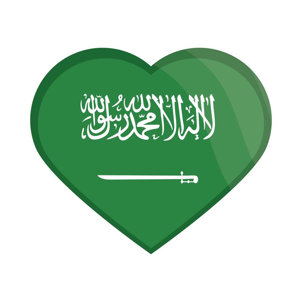 flag saudi arabia in heart 3719467 Vector Art at Vecteezy