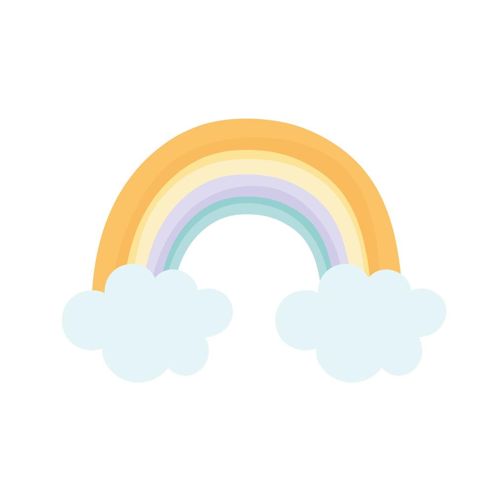 rainbow clouds fantasy vector