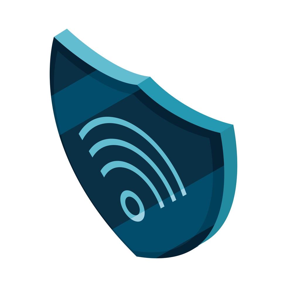 wifi shield security vector