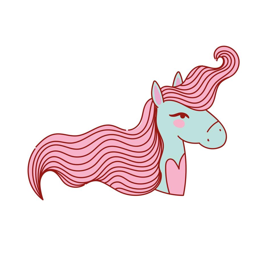 cabeza de unicornio con corazon vector