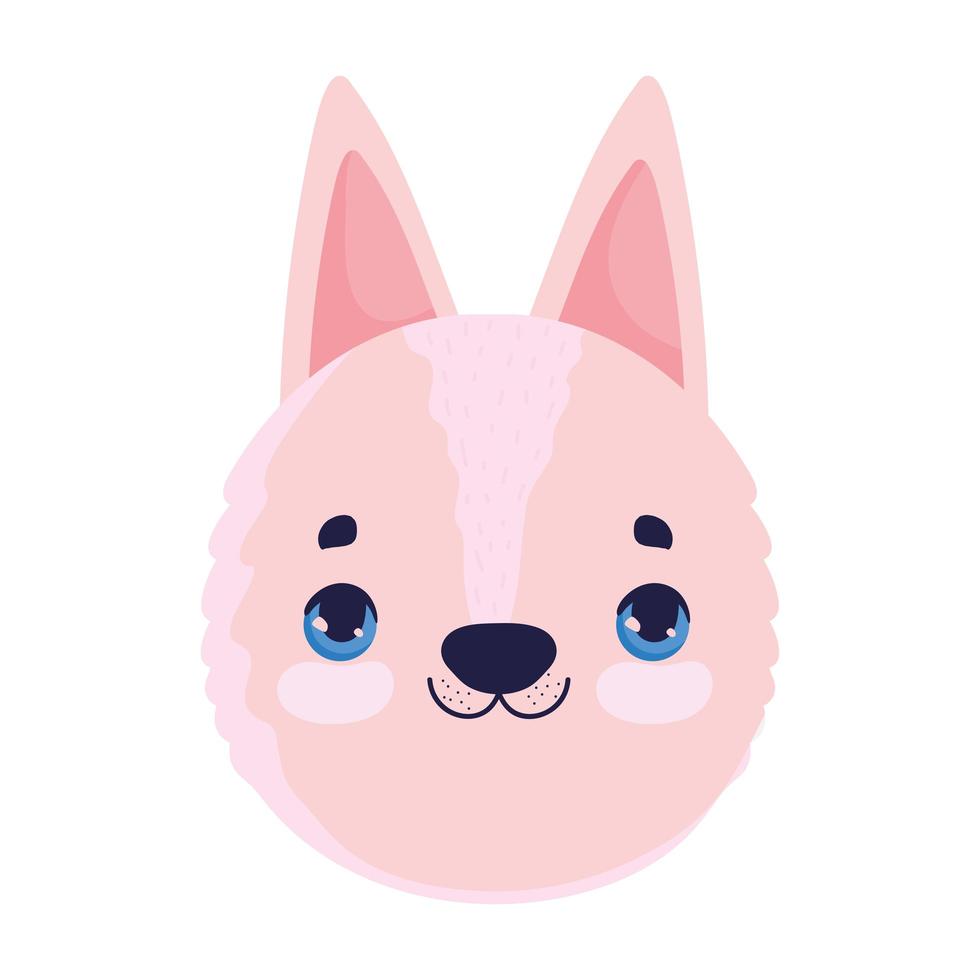 pink dog face vector