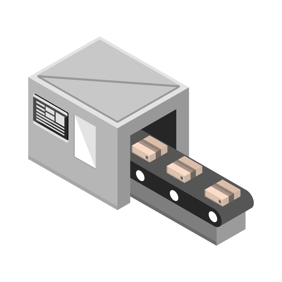 conveyor industrial and packs vector
