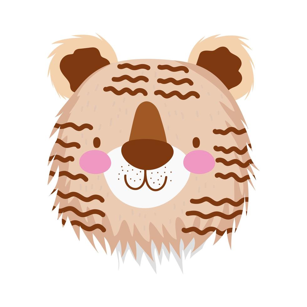 tiger face cartoon vector
