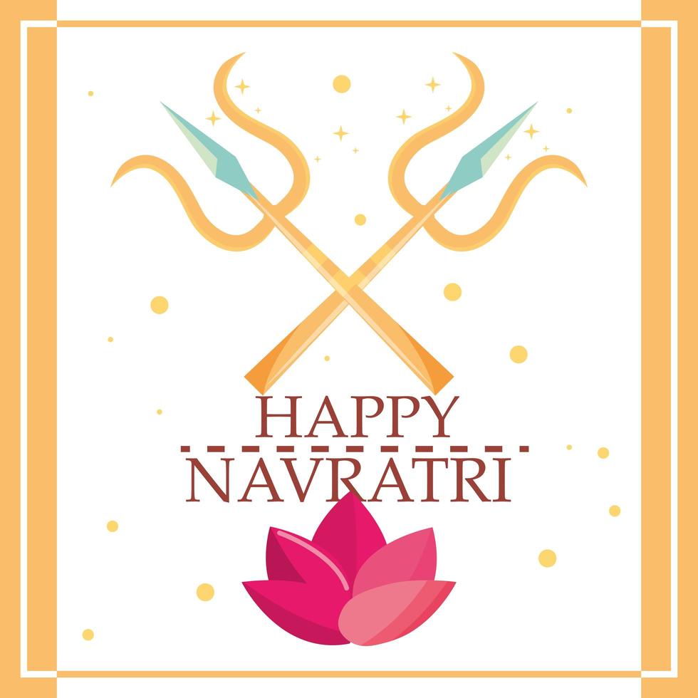 happy navratri card vector