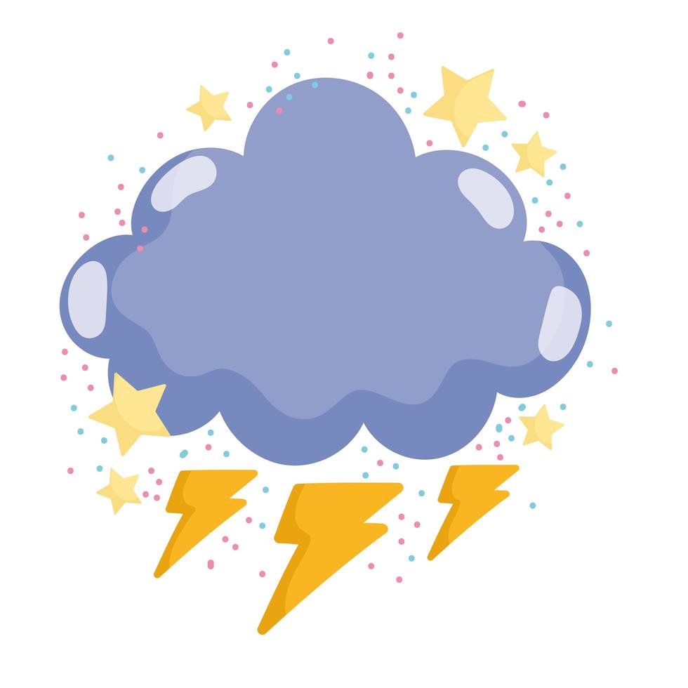 storm cloud weather cute vector