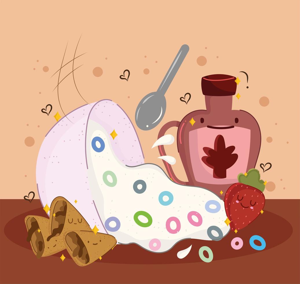 funny breakfast cute vector