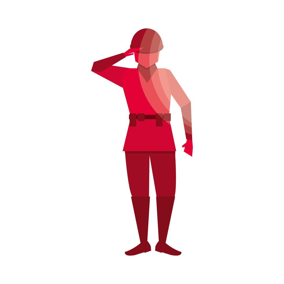 red silhouette soldier vector