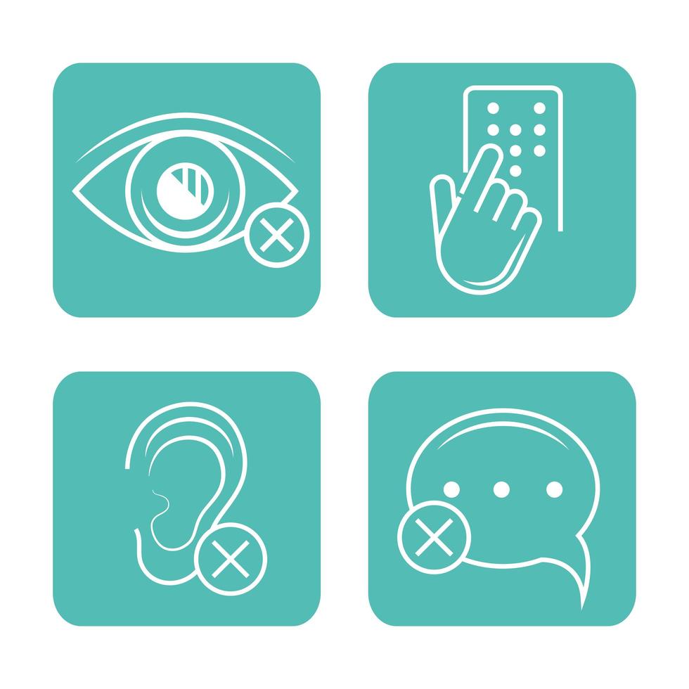 disabled information icons vector