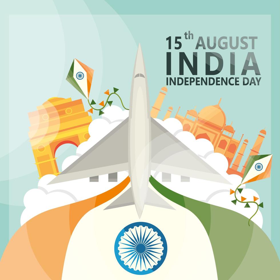 15 de agosto independencia de la india vector