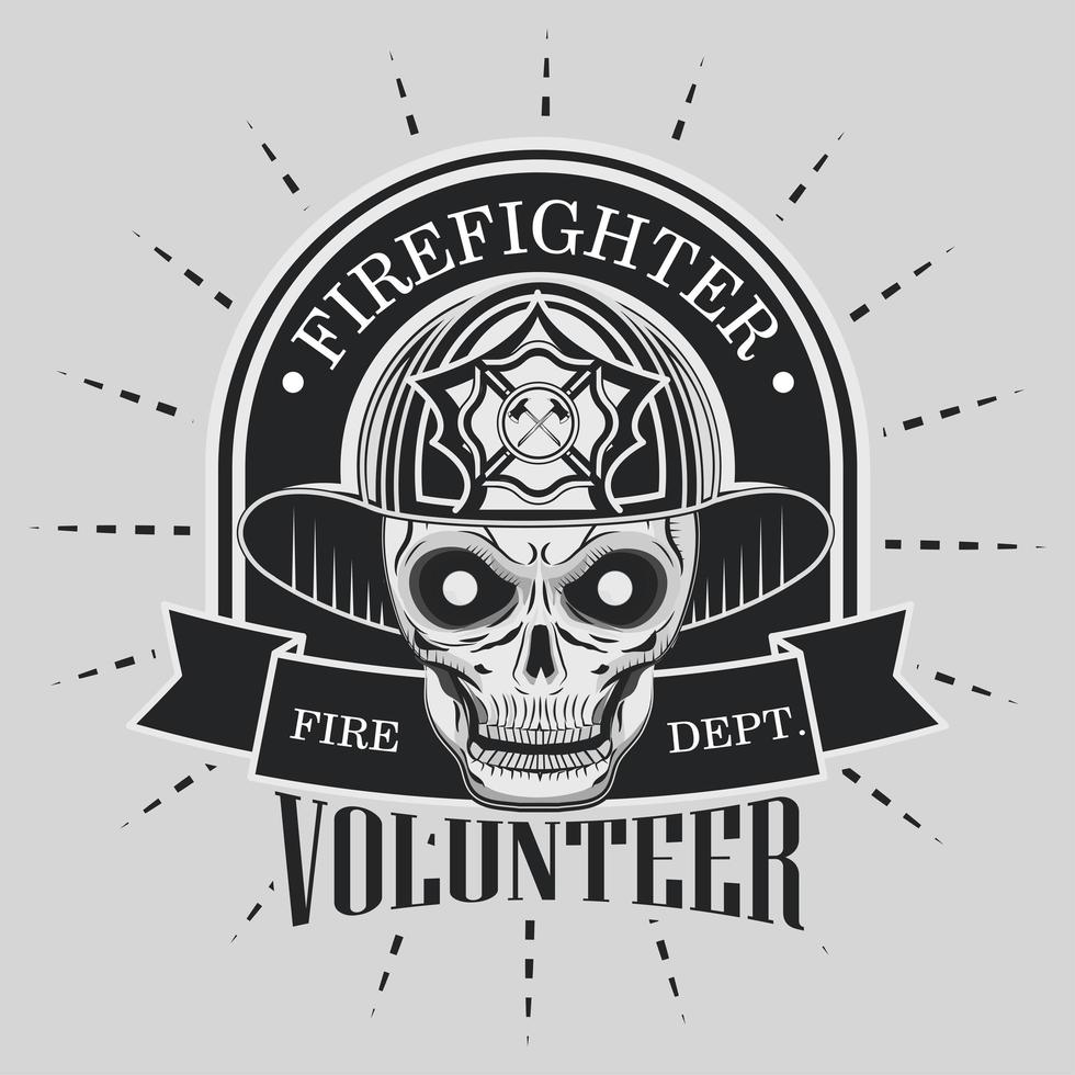 vintage firefighter label vector