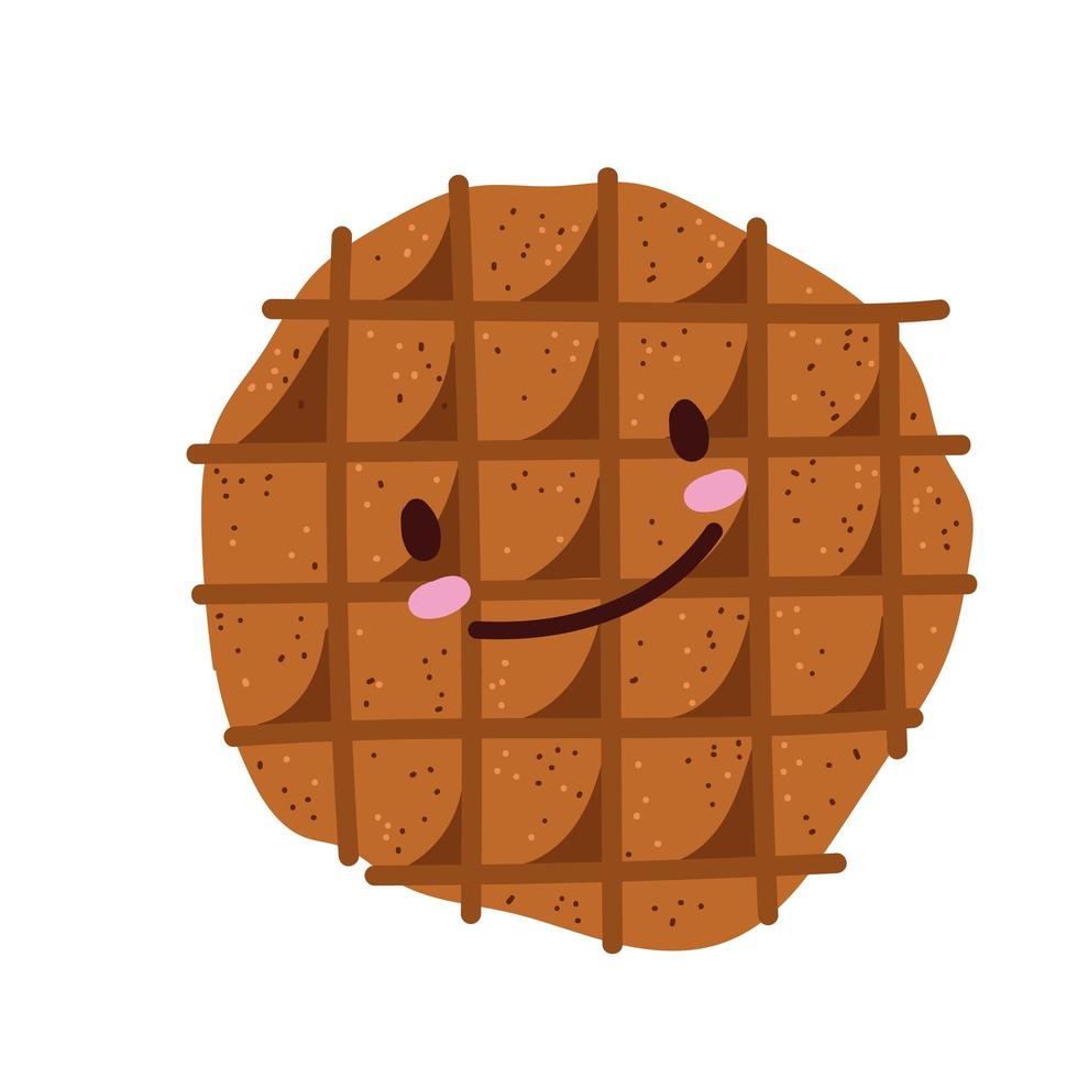 cute waffle cartoon vector