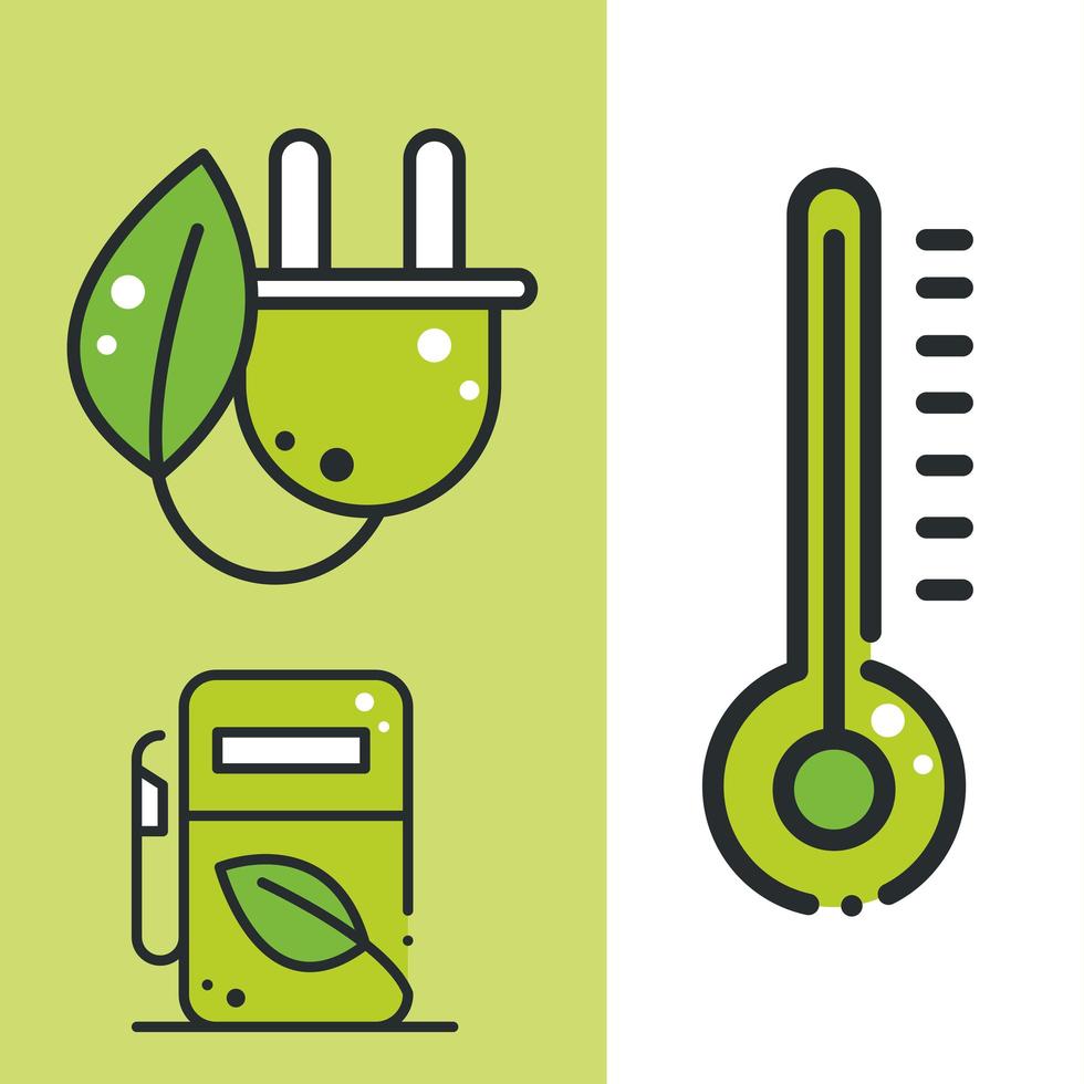 green energy renewable set vector