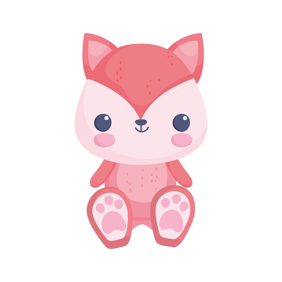 little fox stuffed toy vector