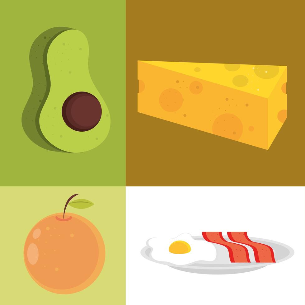 food icon set vector